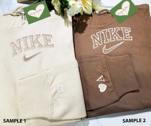 Custom Nike Couple Embroidered Sweatshirt