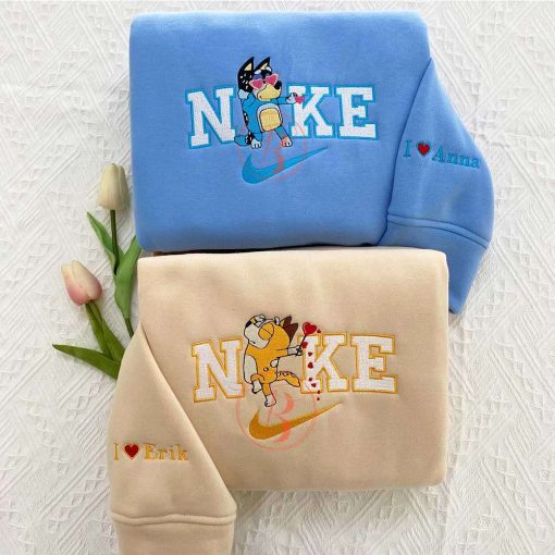 Couple Bluey And Bingo Embroidered Sweatshirt