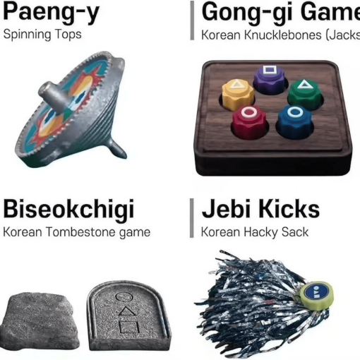 Squid Game – Inspired Jegi Korean Traditional Game, Jebi Kicks, Korean Jegi