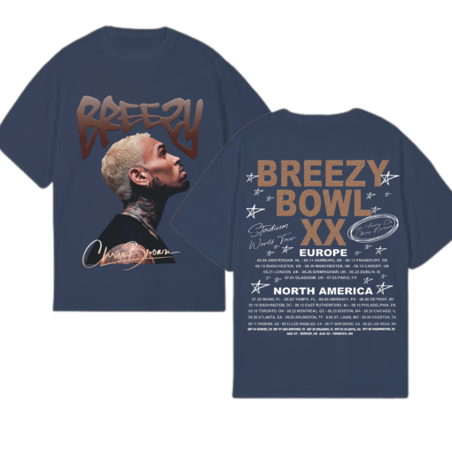 Vintage Black Breezy Bowl XX World Tour 2025 – Chris Brown Shirt Tour 2025 – Vintage Shirt For Fan V3