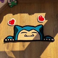 Snorlax Pokémon Tufted Rug – Fluffy Handmade Custom Rug, Anime Room Decor, Cute Bedside Carpet, Gift for Pokémon Lovers, Cozy Floor Mat