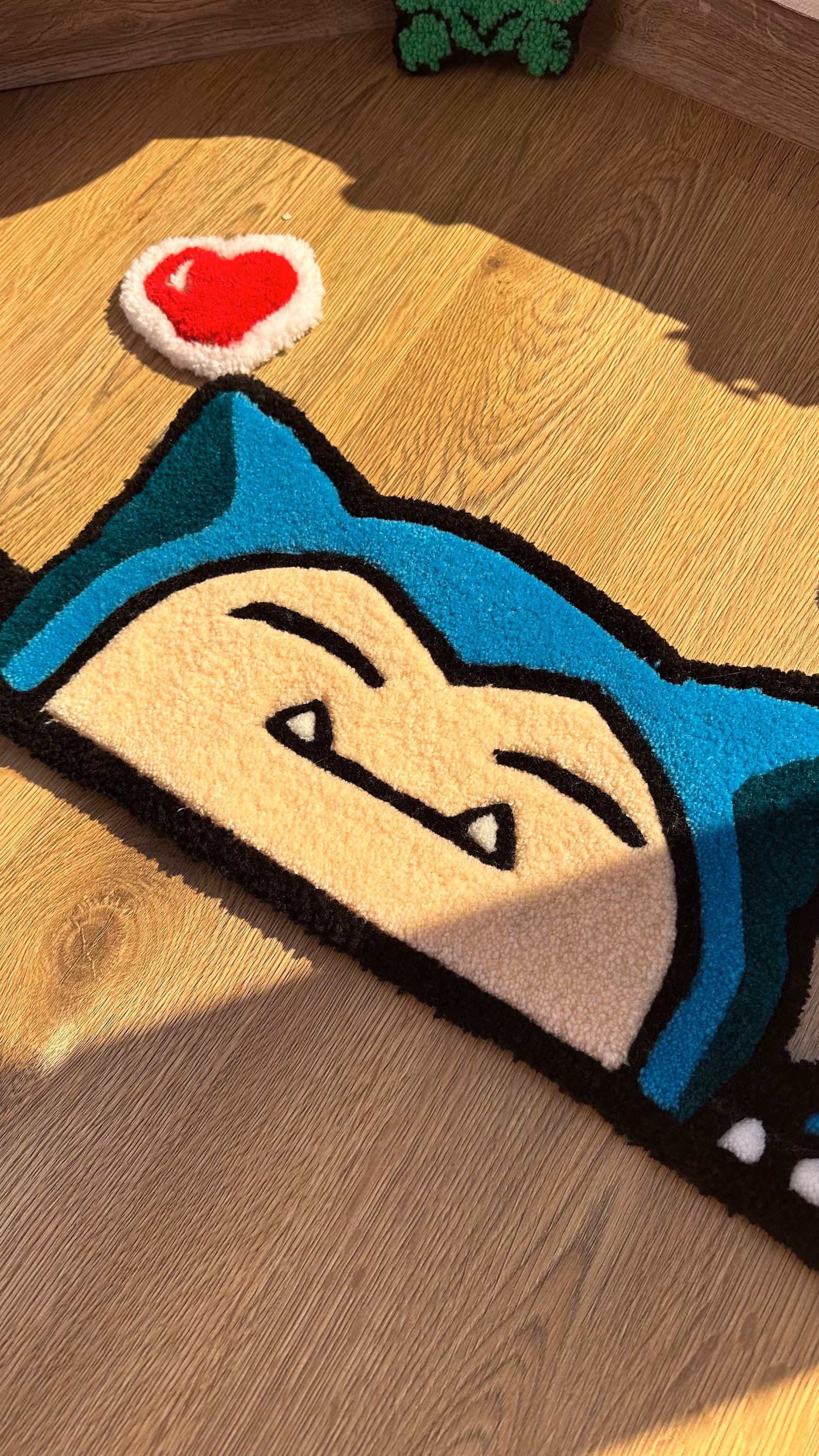 Snorlax Pokémon Tufted Rug – Fluffy Handmade Custom Rug, Anime Room Decor, Cute Bedside Carpet, Gift for Pokémon Lovers, Cozy Floor Mat