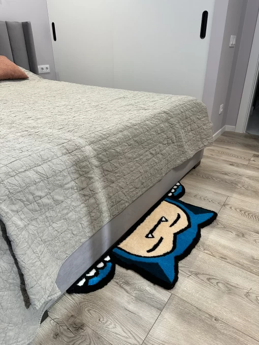 Snorlax Pokémon Tufted Rug – Fluffy Handmade Custom Rug, Anime Room Decor, Cute Bedside Carpet, Gift for Pokémon Lovers, Cozy Floor Mat