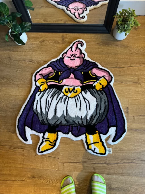 Majin Buu Rug – Dragon Ball Z Inspired Tufted Carpet, Custom Handmade Anime Rug for Bedroom or Wall Decor, DBZ Gift Idea