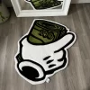 Money Roll Rug – Mickey Glove Hand Holding Cash, Hip Hop Streetwear Decor, Trap House Rug, Dope Room Aesthetic
